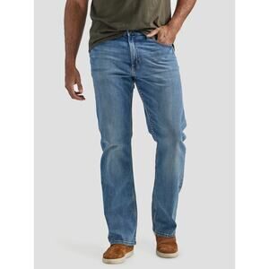 Wrangler Men's Authentics Relaxed Fit Bootcut Jeans Denim Blue Size 32/30
